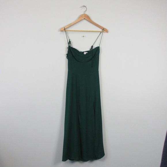 Reformation Dresses & Skirts - Reformation Finley Strap Shoulders Midi Dress 4 Green100% Viscose Slit Party 292